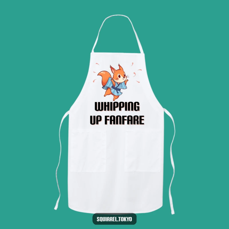 Funny Red Squirrel Dancer Apron: Kitchen Acrobatics, Whimsical Cooking Gift