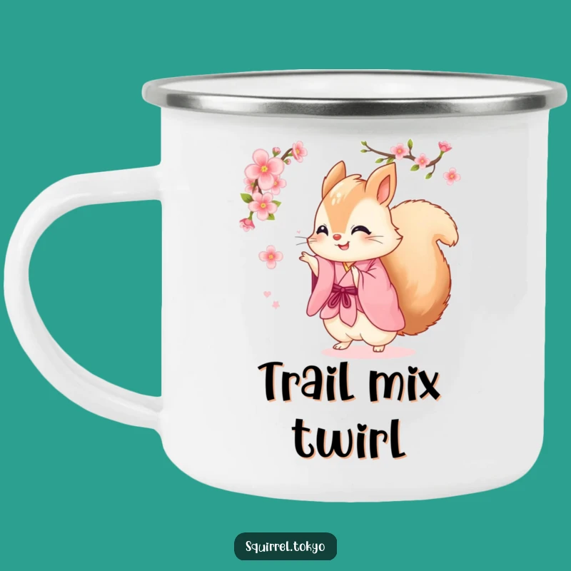 Funny Squirrel Kimono Camping Mug: Adventure Squirrel Spinning, Fun Funny Gift