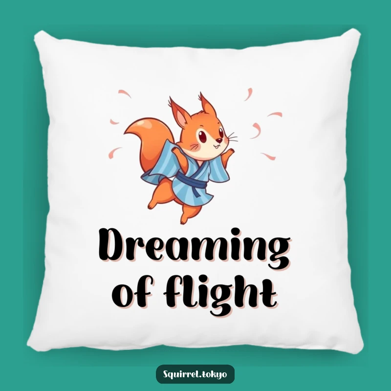 Funny Red Squirrel Dancer Pillow: Cozy Accent, Whimsical Decor Gift