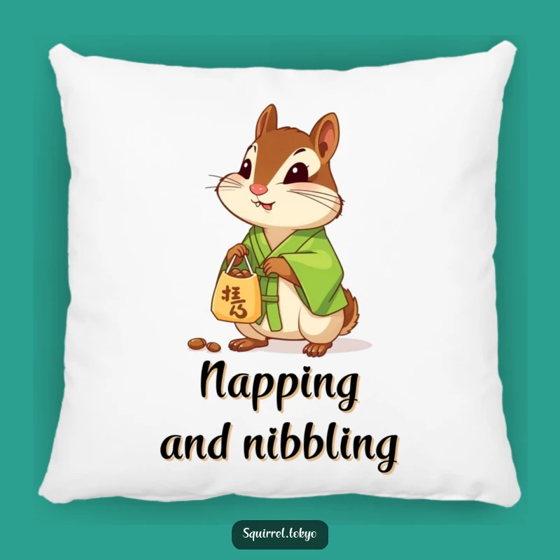 Funny Chipmunk Kimono Pillow: Cozy Accent, Whimsical Decor Gift