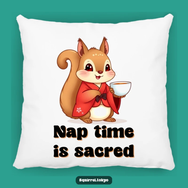 Funny Squirrel Kimono Pillow: Cozy Zen Companion, Comfortable Funny Gift