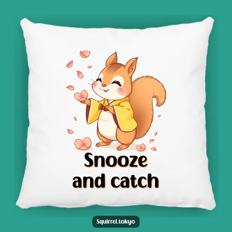 Funny Squirrel Kimono Pillow: Cozy Mischief Squirrel Cushion, Playful Funny Gift
