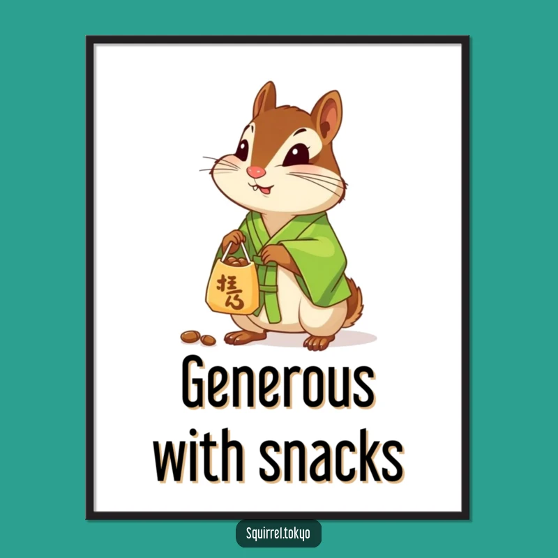 Funny Chipmunk Kimono Digital Art: Instant Woodland Download, Whimsical Decor