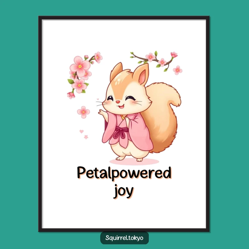 Funny Squirrel Kimono Digital Art: Instant Spinning Squirrel Download, Cheerful Funny Gift Art