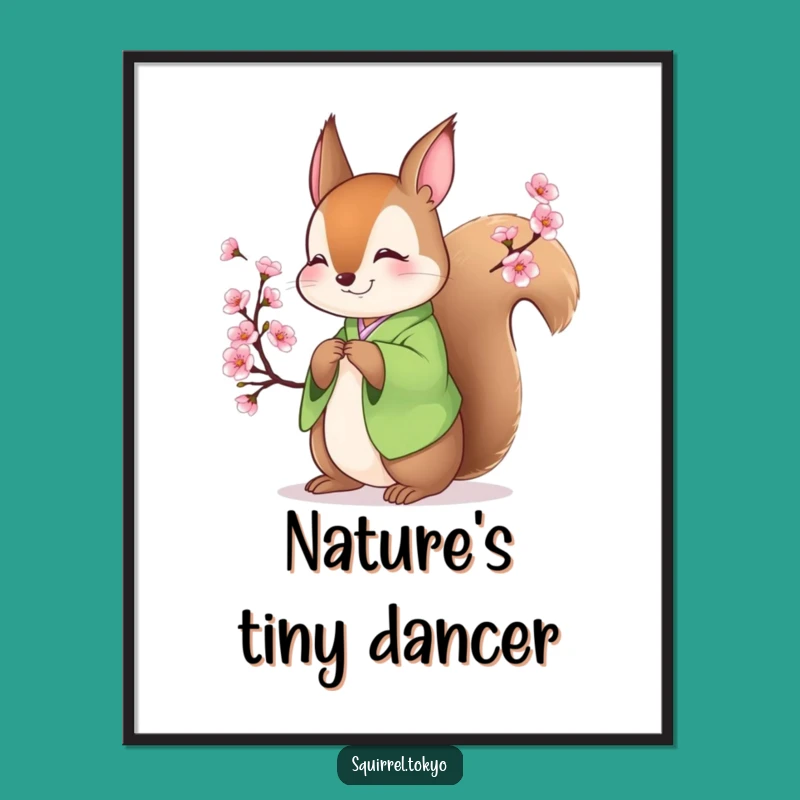 Funny Squirrel Kimono Digital Art: Instant Bowing Squirrel Download, Unique Funny Gift Art