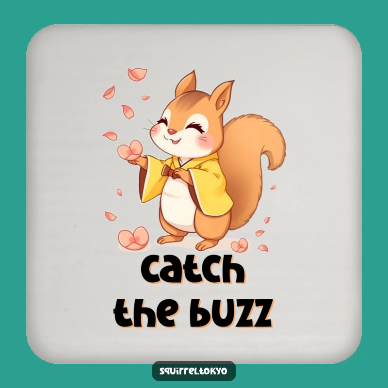 Funny Squirrel Kimono Coaster: Protect Surface with Mischievous Squirrel, Cute Funny Gift