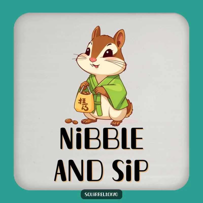 Funny Chipmunk Kimono Coaster: Protect Surfaces, Whimsical Decor Gift