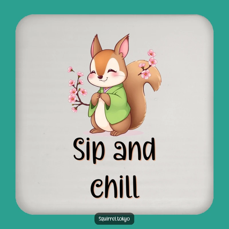 Funny Squirrel Kimono Coaster: Protect Surfaces with Bowing Squirrel, Cute Funny Gift