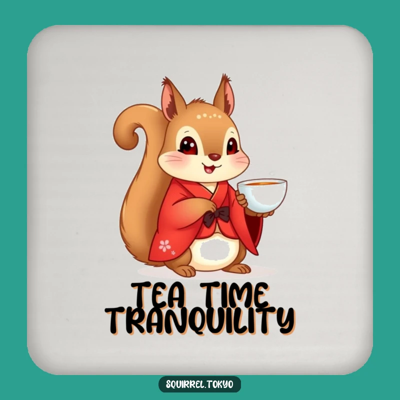 Funny Squirrel Kimono Coaster: Protect Surfaces with Peace, Unique Funny Gift
