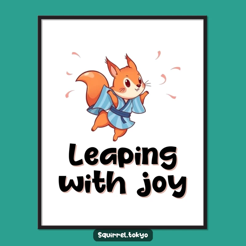 Funny Red Squirrel Dancer Poster: Dynamic Art, Whimsical Wall Decor Gift