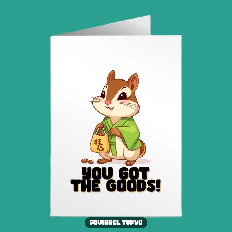 Free Printable Congrats Card: Chipmunk's Nutty Treat for Your Success!