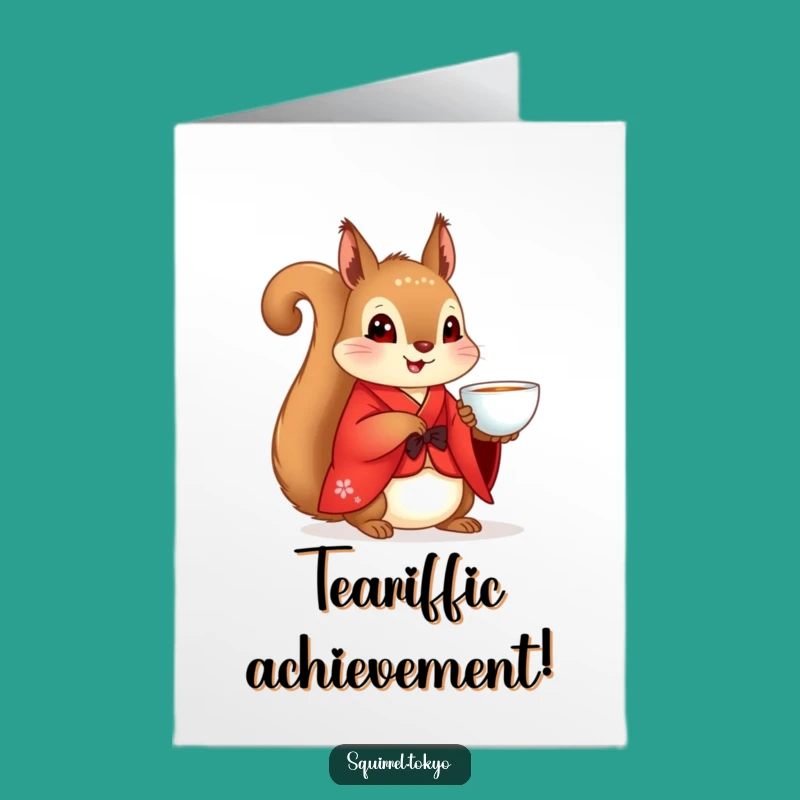 Free Printable Squirrel Kimono Card: Elegant Achievement Downloadable Gift