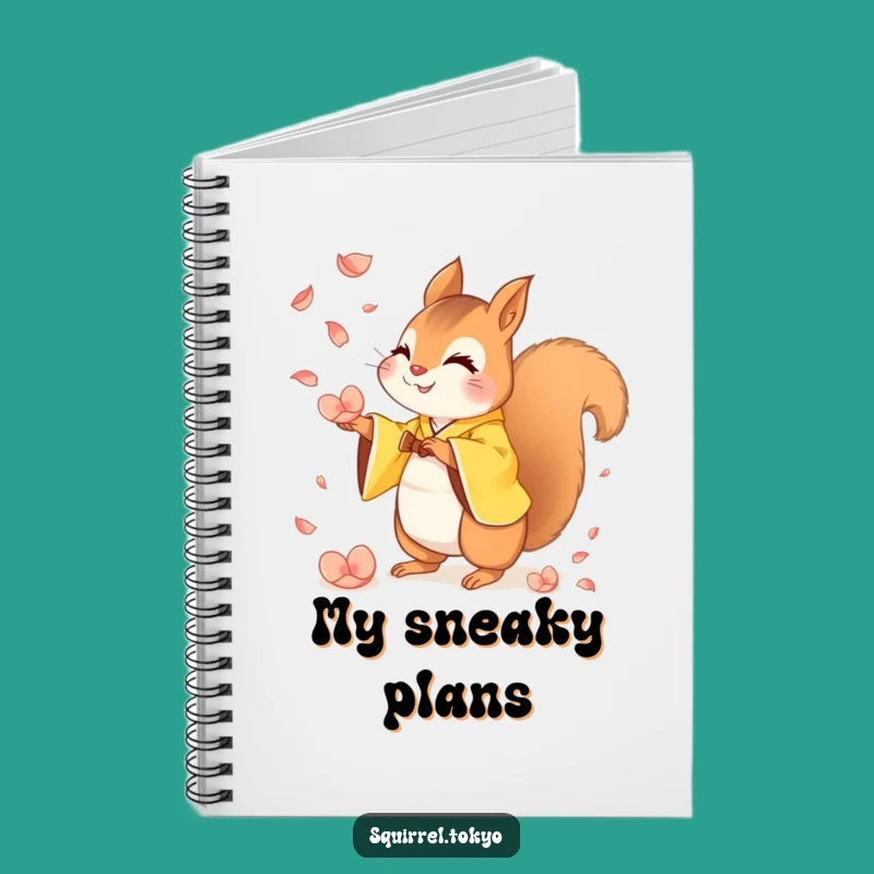 Funny Squirrel Kimono Notebook: Journal Mischief with Petal Squirrel, Great Funny Gift